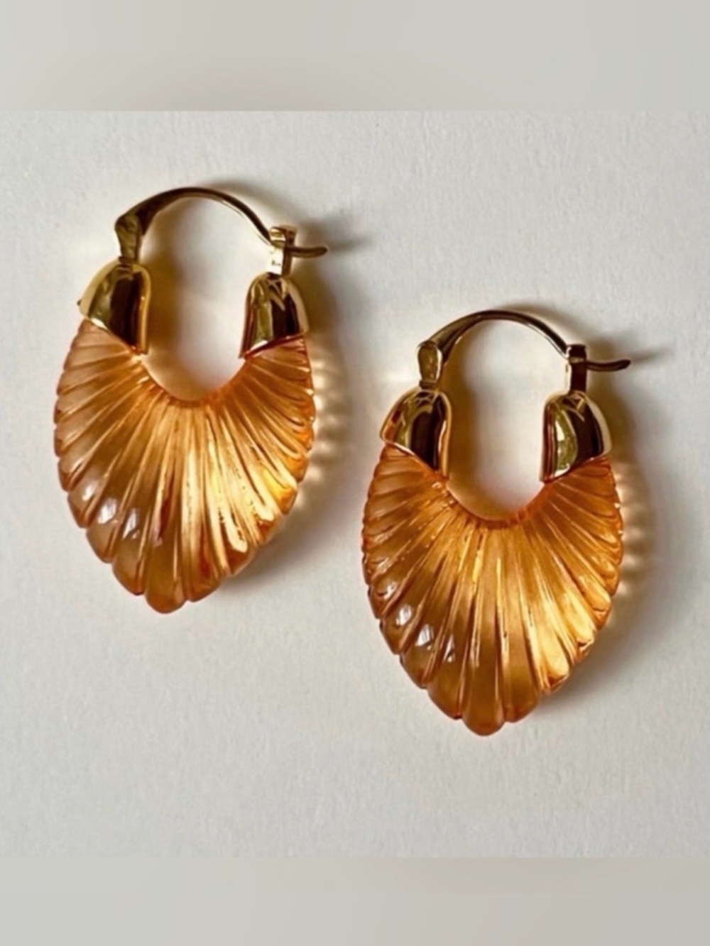 Apricot Belle Water Drop Hoop Earrings